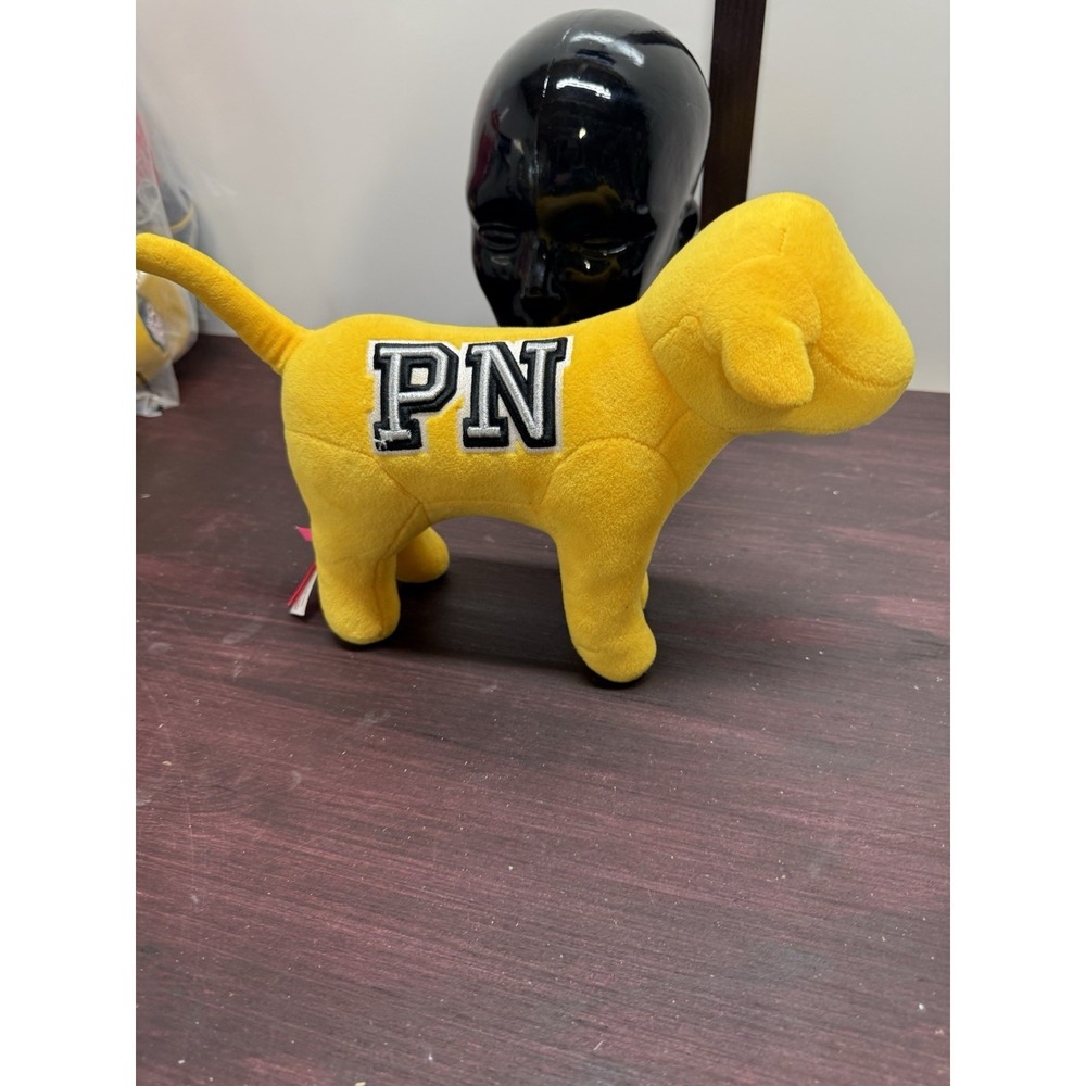 Victorias Secret PINK Nation Yellow Dog Plush Stuffed Animal Soft Cute Toy 13"
